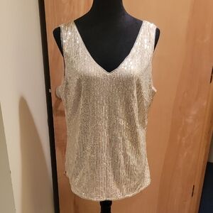 Nwt Grace Karin Gold Sequin Tank Top Sz Xl